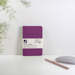 recycled leather pocket sustainable journal notebook purple print ready.jpg